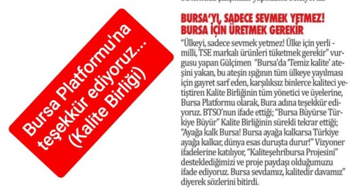 Suat Gülçimen diyor ki (Bursa Platformu Başkanı)